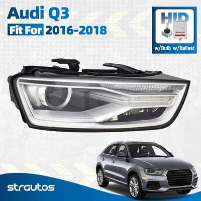 HID/Xenon Headlight Assy For 2016-2018 Audi Q3 W/ Bulb & Blaster Right Passenger Foto 1 de 4