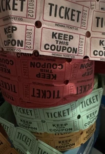 Indiana Raffle Tickets Double 4 Rolls Missing A Few On Each Roll - Picture 1 of 1