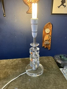 Vintage Mid Century Style Brutalist Glass Stacking Table Lamp 33 Cm 1.83kg - Picture 1 of 13