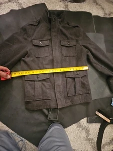 Merona Wool Blend Jacket Men Dark Grey Size S - Picture 1 of 7