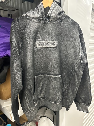 FELPA CON CAPPUCCIO SUPREME MM6 MAISON MARGIELA FOIL BOX LOGO TAGLIA MEDIA