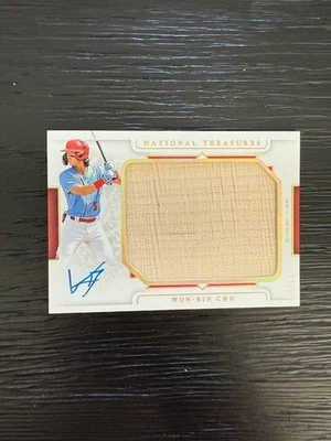 2024 National Treasures #JLSWBC Cardinals Won-Bin Cho Jumbo Bat Patch AUTO /10 - Image 1 of 2