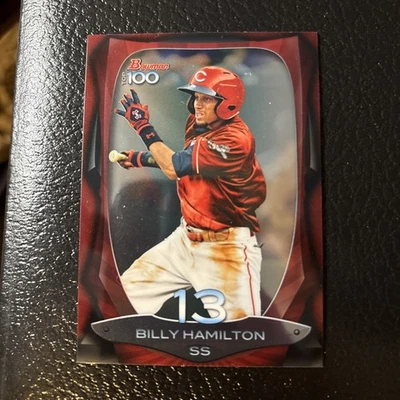 Billy Hamilton 2013 Bowman Top 100 штампованная переливающаяся карточка /99 B #BTP-13 Cincinnati - Изображение 1 из 2