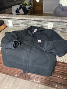 Chaqueta De Colección Carhartt C03 Negra Acolchada Forrada Pato Lona Para Hombres 52 Alto Negro Ártico - Imagen 1 de 7