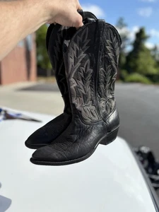 Code West Black Leather Cowboy Boots Men's Size 10 M 77781 - Picture 1 of 8