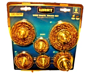 Juego de cepillos de rueda de alambre surtido de 6 piezas HART - Max RPM 4.500 - Sellado - NUEVO - Imagen 1 de 10