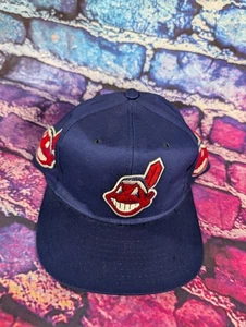 Vintage Universal Cleveland Indians Hat Blue Snap Back MLB Baseball Wahoo 90s - Bild 1 von 11
