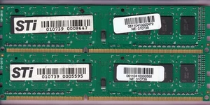 4GB 2x2GB PC3-10600 STI #010739 DDR3-1333 Desktop Memory Kit DIMM Single Rank - Picture 1 of 2