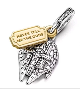 Pandora x Star Wars Millennium Falcon Dangle Charm 769504C01 S925ale - Picture 1 of 7