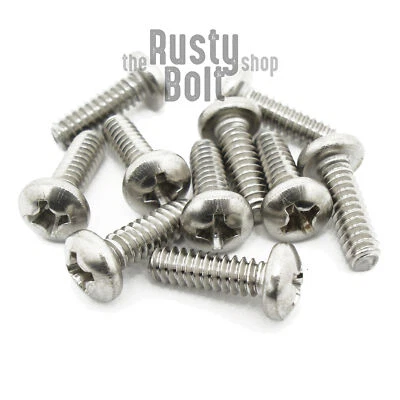 THE RUSTY BOLT SHOP #6-32 x 7/16", Phillips Pan Head Screws, A2 304 18-8, Stainless Steel