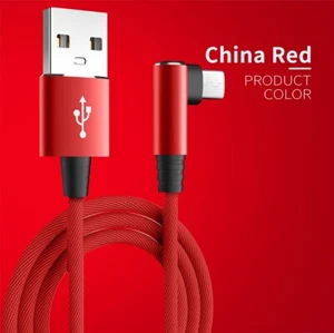 USB to Type C Charging Cable Fast Charging Lead Data Cord 90 Degree Elbow Weave - Picture 1 of 12