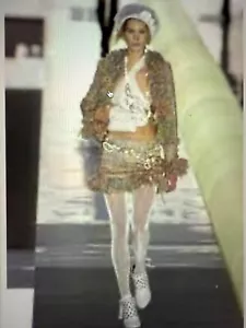 CHANEL 03A VINTAGE MOST WANTED MOHAIR RAINBOW FRINGED JACKET FR38-FR36 - Picture 1 of 16