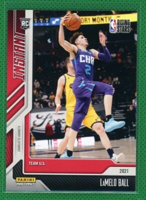 2020-21 Panini Instant Rising Stars #7 LaMELO BALL RC Charlotte Hornets PR 1927 - Image 1 of 2