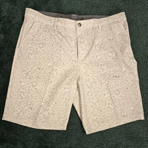 Adidas Shorts Mens 36 Ultimate Chino Golf Brown 8.5" Inseam Flags Print Golfer - Picture 1 of 7