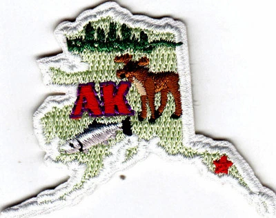 ALASKA STATE SHAPE Iron On Patch  - Image 1 of 2