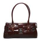 Smith and Canova Womens Brown Leather Buckle Detail Grab Bag Handbag