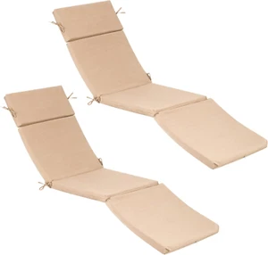 2 Pack Outdoor Lounge Chair Cushions Waterproof Foam Pads for Patio Pool Use - Picture 1 of 11