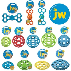 JW Pet Hol-ee Roller Dog Puppy Ball Football Egg Bone Squeaker Rubber Chew Toys - Picture 1 of 15