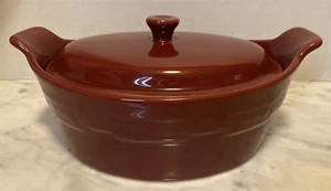 Longaberger Woven Traditions Small Oval Casserole Paprika Pottery - Picture 1 of 7