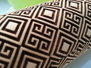 Embossed Dough Roller Engraved Rolling Pin Wooden cookie Carved Mold Textured - Picture 1 of 8