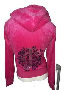 Juicy Couture Girls Pink Velour Cotton Blend Hoodie Size 12 - Picture 1 of 8