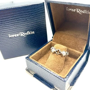 Loree Rodkin Large Dia Shaped Quart Foil Silver Ring Zirconia 925 Size 4 No Box - Picture 1 of 24