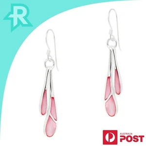Pendientes de gancho de plata esterlina 925 de doble gota concéntrica de color - Imagen 1 de 10
