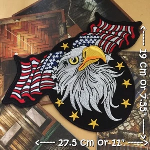 Eagle USA Flag Chopper Biker Motorcycle Iron on Embroidered Large Back patch XL - Picture 1 of 2
