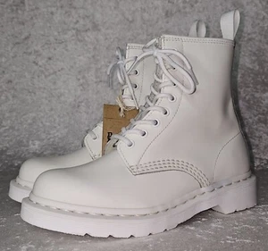 Dr. Martens 1460 Mono Smooth White Leather Lace-Up Boots, Size Men's 6 Women's 7 - Picture 1 of 9