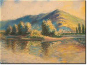 Die Seine bei Porte Villez - Ein handgemaltes Ölbild nach Monet in 43x33cm