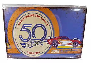 Hot Wheels Retro Reproduktion 12"x8" Blech Wandbehang Schild " 50th Anniversary " - Bild 1 von 4