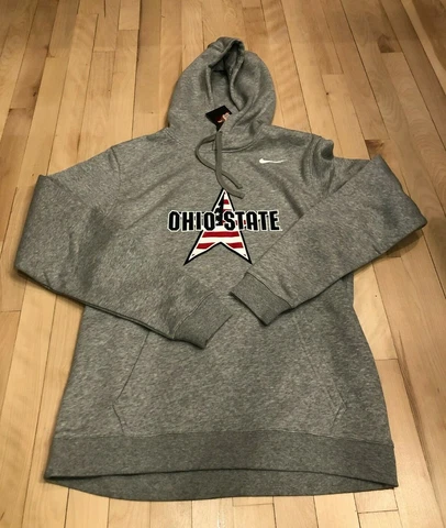 Nike Ohio State Buckeyes Club Fleece All-American PO Hoodie Grey Men's MEDIUM Cover