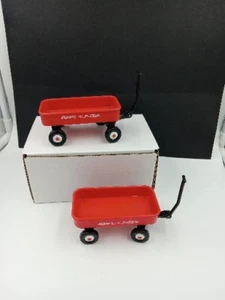 2 Vintage Dairy Queen 1991 Radio Flyer Miniature Red Wagon's Dollhouse Decor - Picture 1 of 10