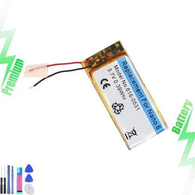 Replacement Battery for Apple iPod Nano 6th Generation A1366 16GB 8GB 616-0531 - Image 1 of 3