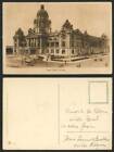South Africa Old Postcard Town Hall Durban, Vintage Motor Car Ricksha Boy Street