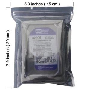 15X20cm/5.9X7.9inches Anti-Static ESD Shielding Silver Zip-Lock Reclosable Bags  - Picture 1 of 6