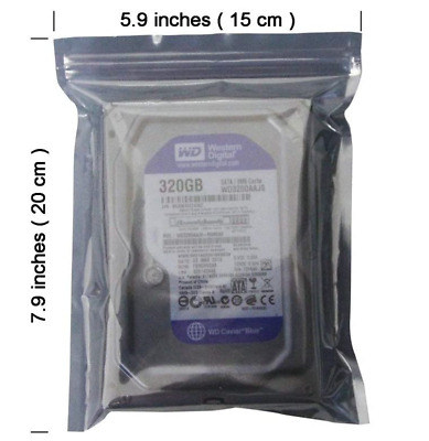 15X20cm/5.9X7.9inches Anti-Static ESD Shielding Silver Zip-Lock Reclosable Bags  • 9.99$
