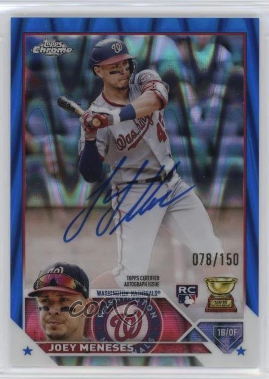 2023 Topps Chrome Blue RayWave Refractor /150 Joey Meneses #RA-JM Rookie Auto RC