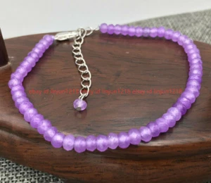 Natural 2x4mm Faceted Purple Alexandrite Gemstone Beads Bracelet 7.5" - Picture 1 of 12