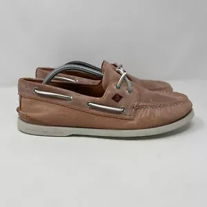 Sperry Top Sider Mens 11 Boat Shoe White Washed Orange 2 Eye White Rubber Sole - Picture 1 of 8