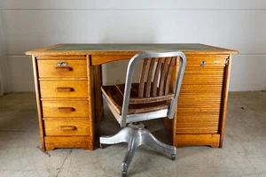Stolzenberg Schreibtisch Eiche Kontor Tisch Büro Jugendstil antik Vintage - Bild 1 von 15