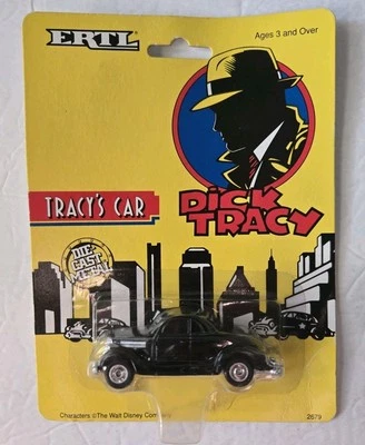 ERTL Dick Tracy Die-Cast Tracy's Car Disney 1/64 Vintage 1990 Nuevo de Lote Antiguo Sin usar, en caja original Foto 1 de 2