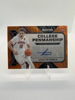 2023-24 Panini Prizm College Penmanship Orange Pulsar Azuolas Tubelis Auto /49 - Image 1 of 2