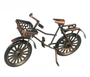 Miniature Dollhouse Fairy Garden Brown Metal Bicycle w/ Basket - Buy 3 Save $5 - Picture 1 of 1