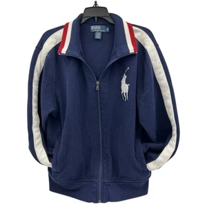 Vintage Polo Ralph Lauren Mens XL Blue Full Zip Jacket Big Pony Logo Long Sleeve - Picture 1 of 16