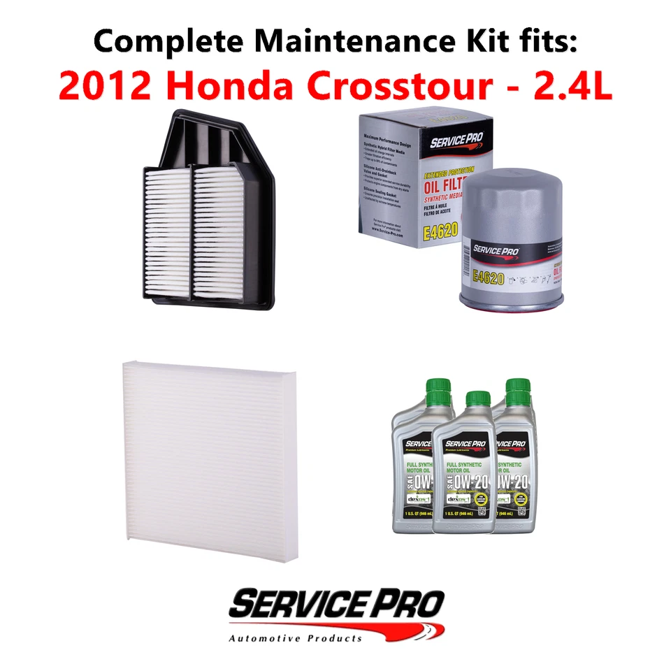 2012 Honda Crosstour 2.4L Complete Oil, Air & Cabin Filter Kit (0W-20) Foto 1 de 4