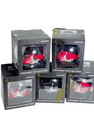 Lot Of 5 Newborn Jordan Infant Baby Booties Months Jump Man Ornament Gift Box NB - Image 1 of 4