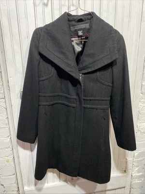 Apostrophe Women’s Heavy Black Winter Coat Size Small Trench Coat Zip Pockets - Image 1 of 4