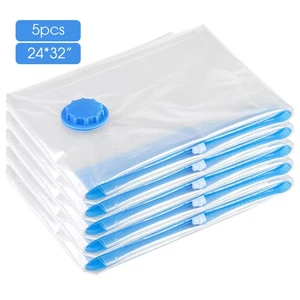 5er Pack 24"x32" Vakuum Aufbewahrungsbeutel Versiegelung Platzsparende Kleidung Quilts Organizer - Bild 1 von 12