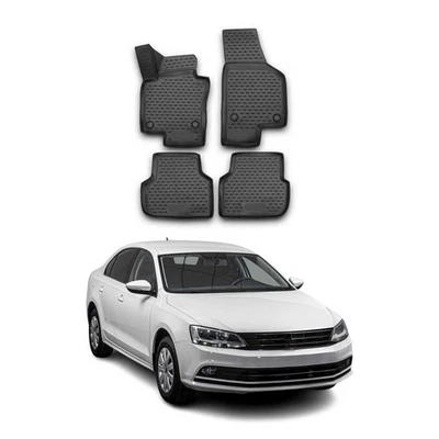 Tapetes revestimiento OMAC para VW Jetta A6 2011-2018 negro TPE para todo tipo de clima 4 piezas Foto 1 de 4